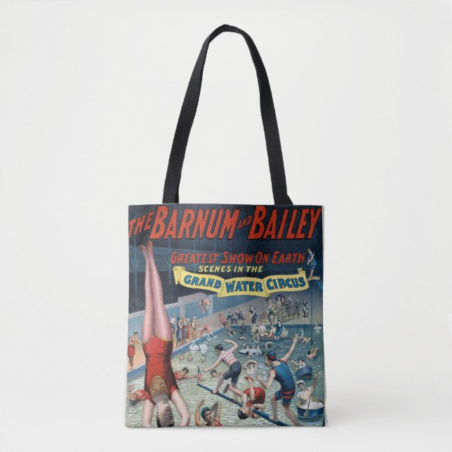 Vintage Barnum & Bailey Circus Poster Tote Bag (Front)