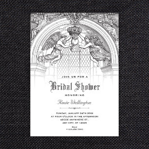 vintage baroque arch bridal shower invitation