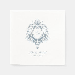 Vintage Baroque Crest   Chic Wedding Napkin