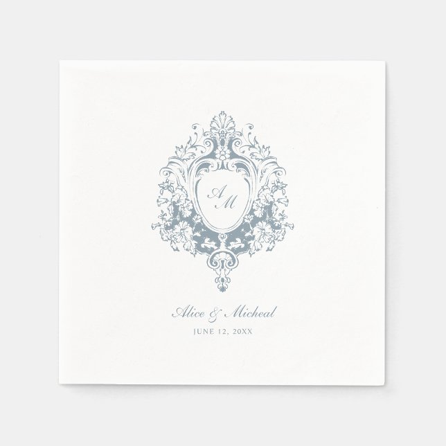 Vintage Baroque Crest | Chic Wedding Napkin (Creator Uploaded)