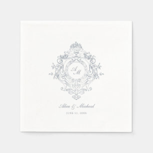 Vintage Baroque Crest   Chic Wedding Napkins