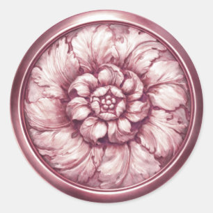 Vintage Baroque Embossed Look Seal Rose Pink 1