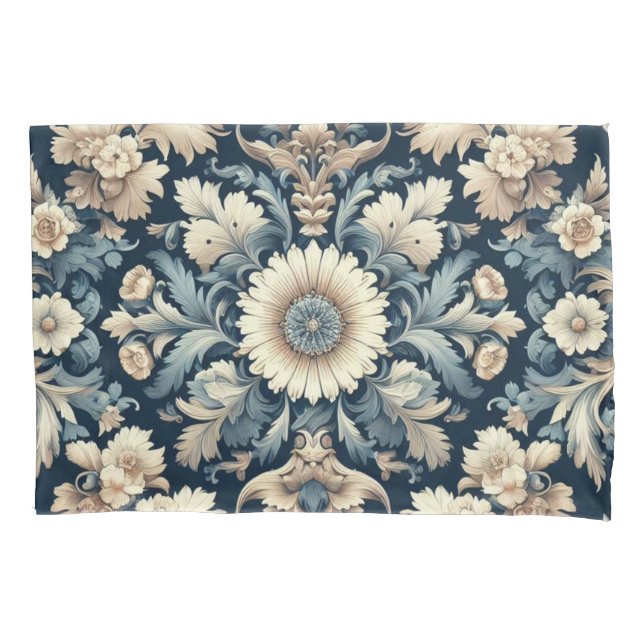 Vintage Baroque Floral Foliage Pillowcase (Front)
