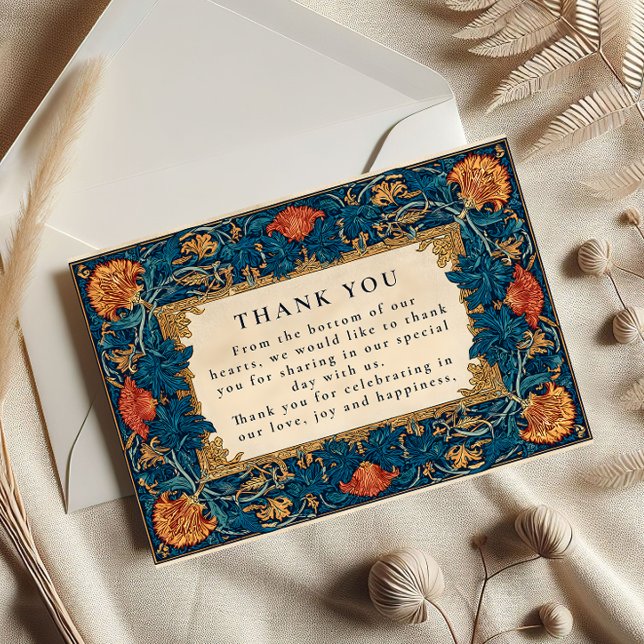 Vintage Baroque Floral Wedding Thank You Card (Creator Uploaded)