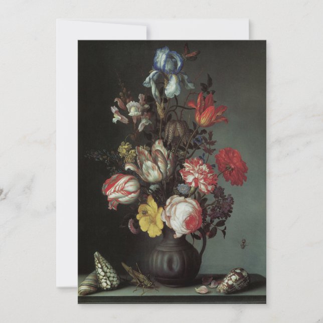 Vintage Baroque Flowers by Balthasar van der Ast (Front)