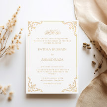 Vintage Baroque Frame Gold White Nikah Ceremony