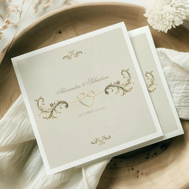 Vintage Baroque Gold Elegant Wedding Napkin (Creator Uploaded)