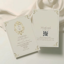 Vintage Baroque Gold Wedding Invitation