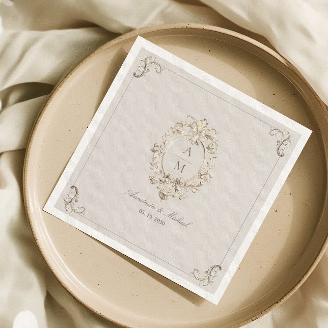Vintage Baroque Gold Wedding Napkin (Creator Uploaded)