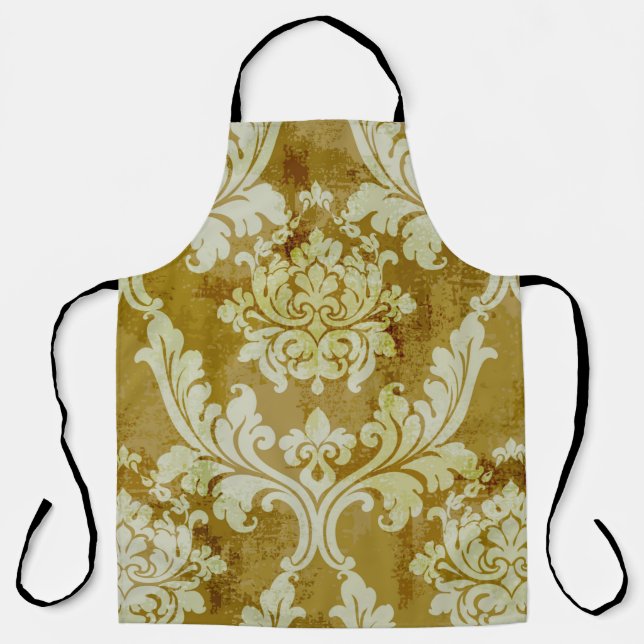 Vintage baroque ornament seamless pattern apron (Front)