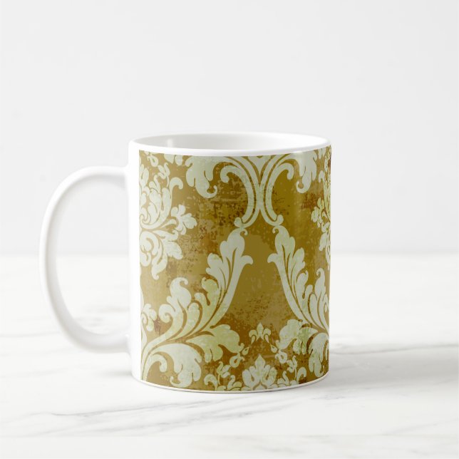 Vintage baroque ornament seamless pattern coffee mug (Left)