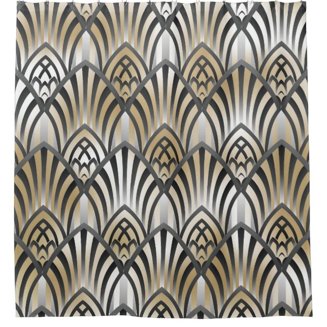 Vintage Baroque: Ornamental Seamless Pattern Shower Curtain (Front)