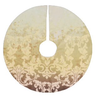 Vintage baroque pattern, ornamental luxury. brushed polyester tree skirt