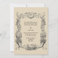 Vintage Baroque Rococo Border with Hearts