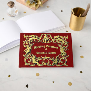 Vintage Baroque Rococo Cherubs Border Guest Book