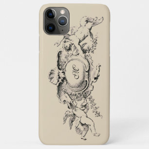 Vintage Baroque Rococo Cherubs Monogram Template Case-Mate iPhone Case