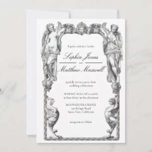 Vintage Baroque Statue Fine Art Renaissance Invitation