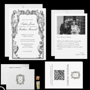 Vintage Baroque Statue Fine Art Renaissance Invitation