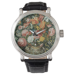 Vintage Baroque Still Life Flowers in a Vase Watch