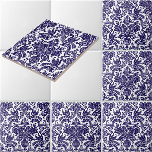 Vintage Baroque Style Brocade Pattern Tile