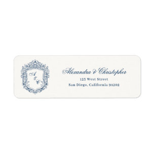 Vintage Baroque Style Monogram Crest Wedding