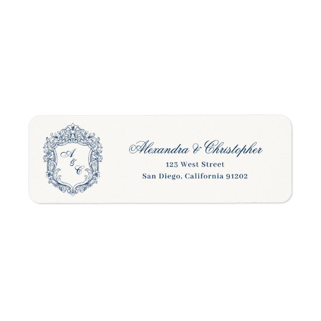 Vintage Baroque Style Monogram Crest Wedding (Front)