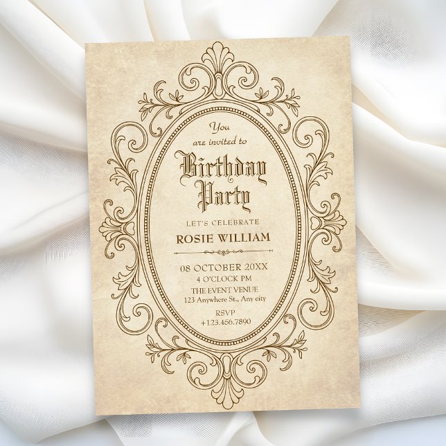 Vintage baroque victorian birthday invitation (Creator Uploaded)