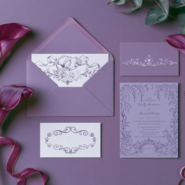 Vintage Baroque Victorian Plum wedding  Invitation (Creator Uploaded)