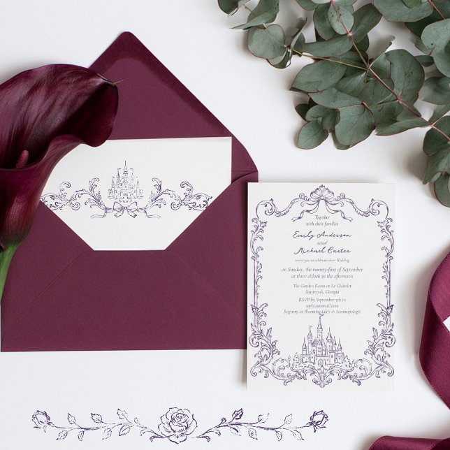 Vintage Baroque Victorian Plum wedding Invitation (Creator Uploaded)