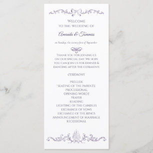Vintage Baroque Victorian Plum wedding Programme