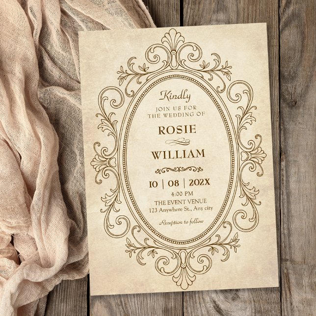 Vintage baroque victorian wedding invitation (Creator Uploaded)