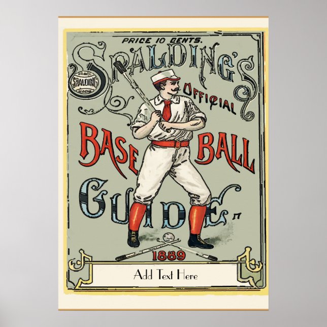 Vintage Baseball 1889 Add text Poster (Front)