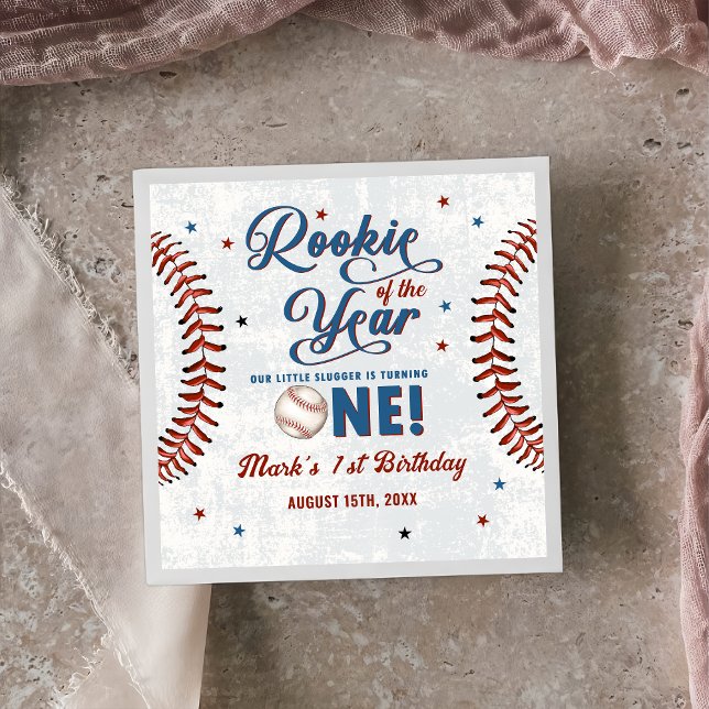 Vintage Baseball 1st Birthday Party Napkins (Creator Uploaded)