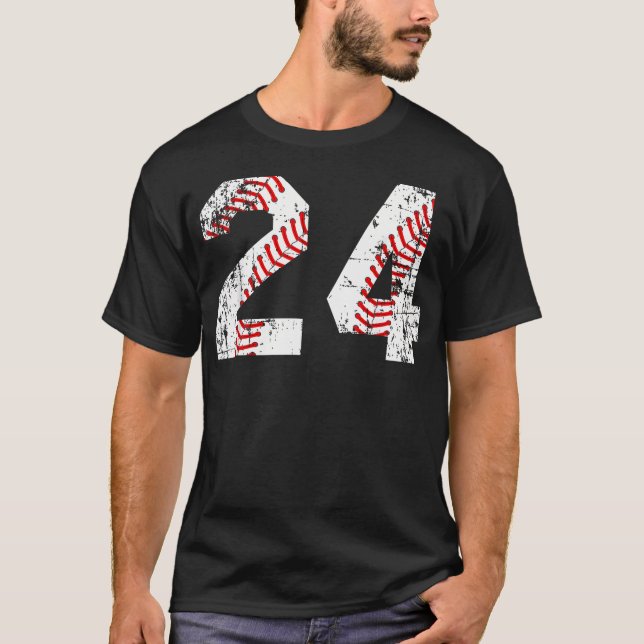 Vintage Baseball 24 Jersey T-Shirt (Front)