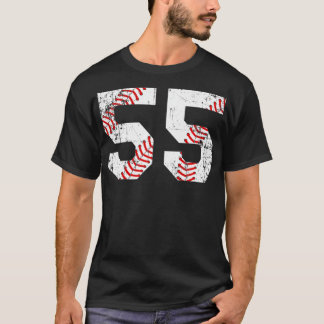 Vintage Baseball 55 Jersey Number Premium  T-Shirt