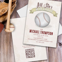 Vintage Baseball All Star Simple Birthday Party 