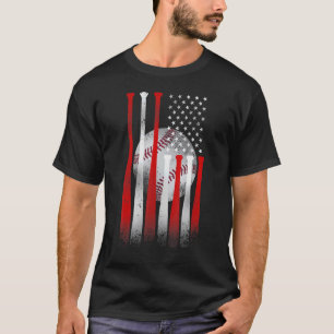 Vintage Baseball American Flag Baseball T-Shirt
