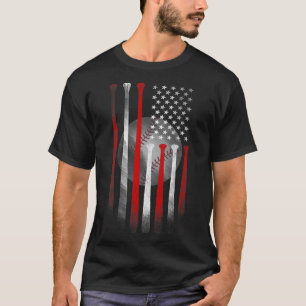 Vintage Baseball American Flag T-Shirt