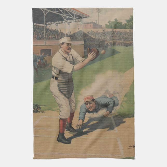 Vintage Baseball American MoJo Kitchen Towel (Vertical)