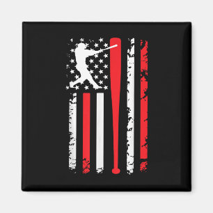 Vintage Baseball American Us Flag Baseball Spirits Magnet