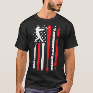 Vintage Baseball American Us Flag Baseball Spirits T-Shirt