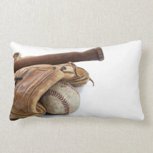 Vintage Baseball and Bat Lumbar Cushion