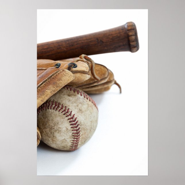 Vintage Baseball and Bat Poster (Front)