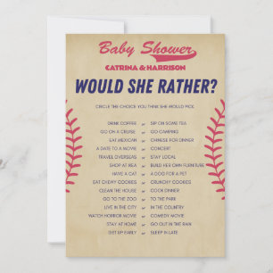Vintage Baseball Baby Shower Game - Editable Name, Invitation