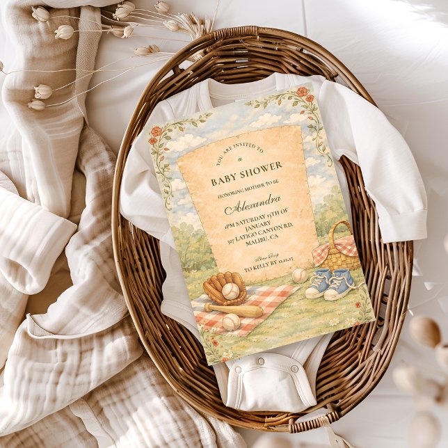 Vintage Baseball Baby Shower Invitation (Creator Uploaded)