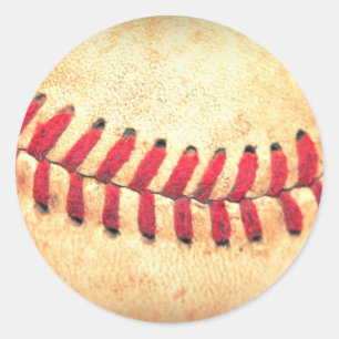 Vintage baseball ball classic round sticker