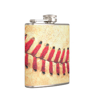 Vintage baseball ball hip flask