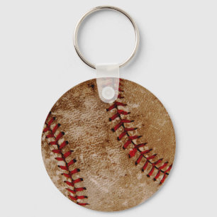 Vintage Baseball Ball Red and White Sports Key Ring