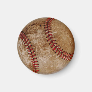 Vintage Baseball Ball Red and White Sports Magnet