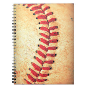 Vintage baseball ball spiral notebook